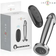INTENSE - PLUG ANAL 10 VIBRACIONES METAL EN FORMA DE DILDO CON CONTROL REMOTO M