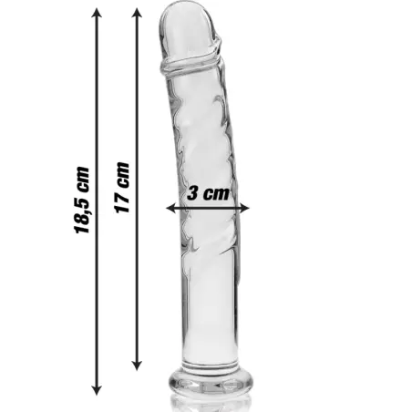 Modelo 16 Dildo Cristal Transparente 18.5 cm Ø 3 cm