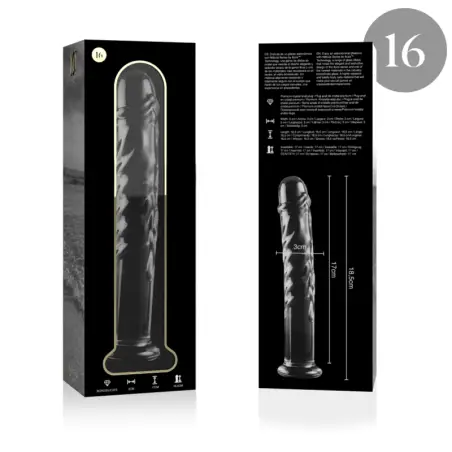 Modelo 16 Dildo Cristal Transparente 18.5 cm Ø 3 cm