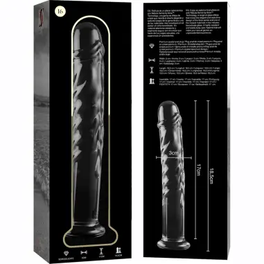 Modelo 16 Dildo Cristal Transparente 18.5 cm Ø 3 cm