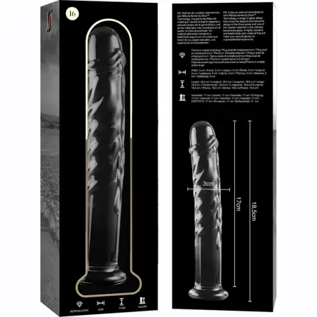 Modelo 16 Dildo Cristal Transparente 18.5 cm Ø 3 cm