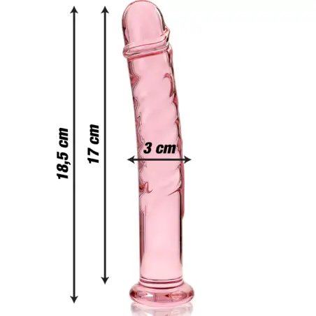 Modelo 16 Dildo Cristal Rosa 18.5 cm Ø 3 cm - Envío Discreto