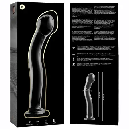 Modelo 18 Dildo Cristal Transparente 18.5 cm Ø 3.5 cm