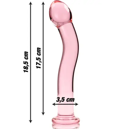 Modelo 18 Dildo Cristal Rosa 18.5 cm Ø 3.5 cm