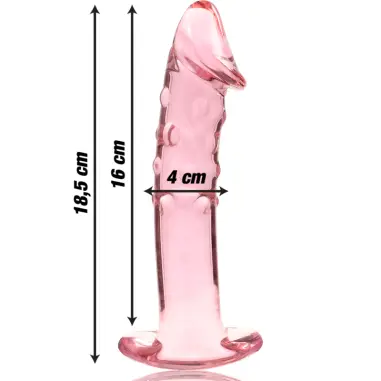 Modelo 19 Dildo Cristal Rosa 18.5 cm Ø 4 cm - Envío Discreto