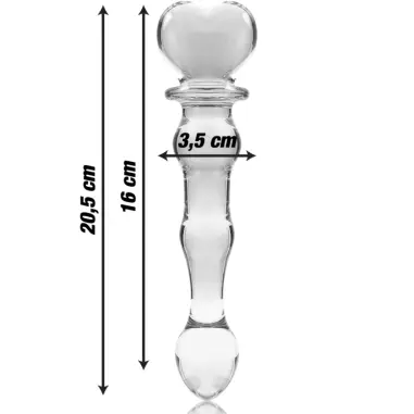 Modelo 21 Dildo Cristal Transparente 20.5 cm Ø 3.5 cm