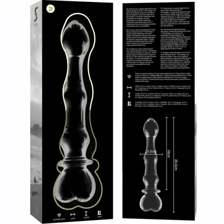 Modelo 21 Dildo Cristal Transparente 20.5 cm Ø 3.5 cm