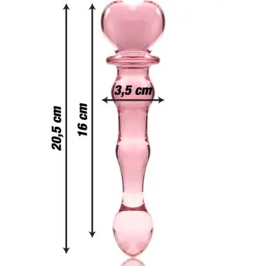 Modelo 21 Dildo Cristal Rosa 20.5 cm Ø 3.5 cm