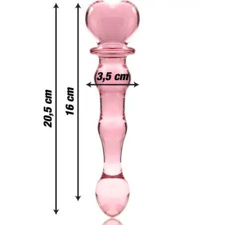 Modelo 21 Dildo Cristal Rosa 20.5 cm Ø 3.5 cm