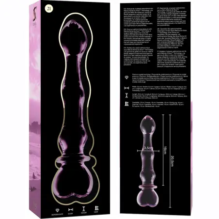 Modelo 21 Dildo Cristal Rosa 20.5 cm Ø 3.5 cm