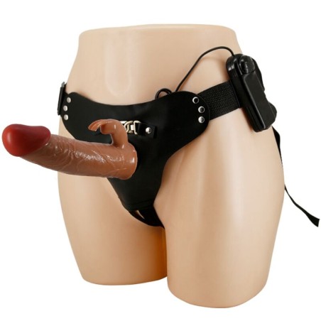 PRETTY LOVE - MARION HARNESS BRIEFS UNIVERSAL CON DILDO VIBRACIÓN 19 CM MULATO PRETTY LOVE