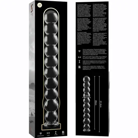 Modelo 22 Dildo Cristal Transparente 21.5 cm Ø 2.5 cm