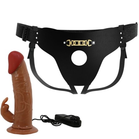 PRETTY LOVE - MARION HARNESS BRIEFS UNIVERSAL CON DILDO VIBRACIÓN 19 CM MULATO PRETTY LOVE