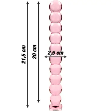 Modelo 22 Dildo Cristal Rosa 21.5 cm Ø 2.5 cm