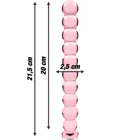 Modelo 22 Dildo Cristal Rosa 21.5 cm Ø 2.5 cm