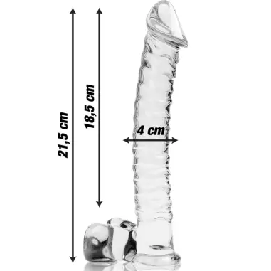 Modelo 23 Dildo Cristal Transparente 21.5 cm Ø 4 cm