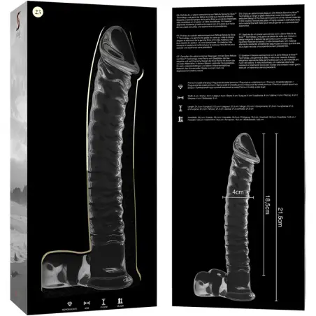 Modelo 23 Dildo Cristal Transparente 21.5 cm Ø 4 cm