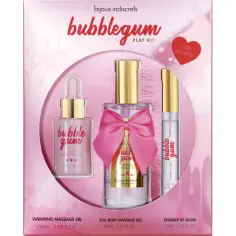BIJOUX INDISCRETS - BUBBLEGUM PLAY KIT CON ACEITE GEL &amp BRILLO DE LABIOS