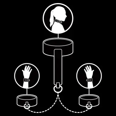 Collar y Esposas Cuero Vegano con Forro de Neopreno - BDSM