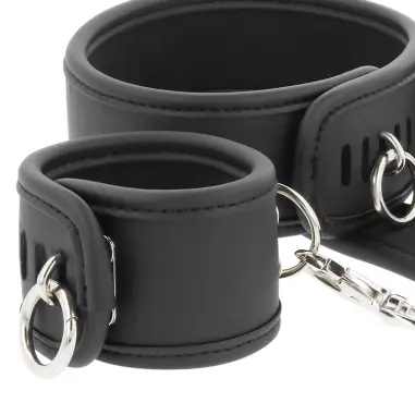 Collar y Esposas Cuero Vegano con Forro de Neopreno - BDSM