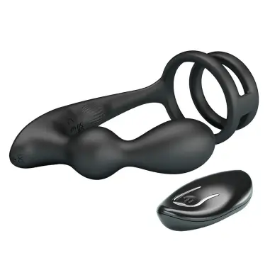 Anillo para Pene con Plug Anal con Vibración Control Remoto
