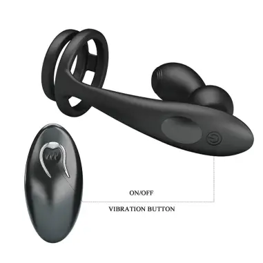 Anillo para Pene con Plug Anal con Vibración Control Remoto