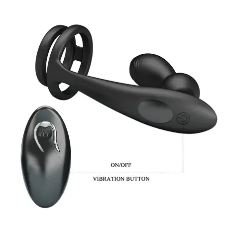 Anillo para Pene con Plug Anal con Vibración Control Remoto