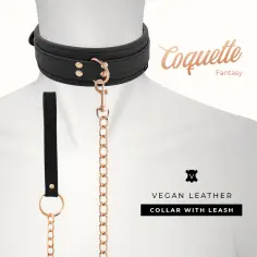 COQUETTE CHIC DESIRE - FANTASY COLLAR CUERO VEGANO CON CORREA Y FORRO DE NEOPRENO 2