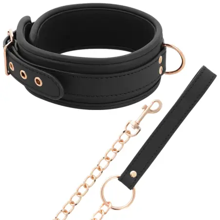 Fantasy Collar Cuero Vegano con Correa y Forro de Neopreno