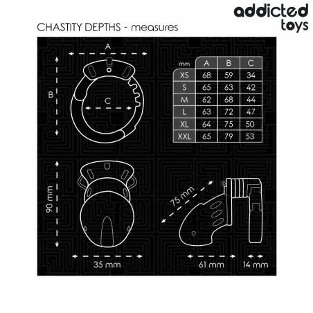 Chastity Depths Jaula para Pene 7,5 cm - Ajustable