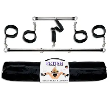 Set Restriccion Barras y Esposas Fetish - Ajustable