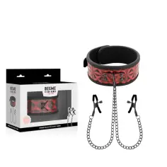 BEGME - RED EDITION COLLAR CON CADENAS Y PINZAS PEZONES CON FORRO DE NEOPRENO 2