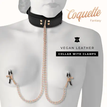Fantasy Collar con Pinzas Pezones con Forro de Neopreno