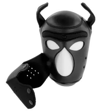 Máscara Perro de Neopreno con Hocico Extraíble M | Darkness