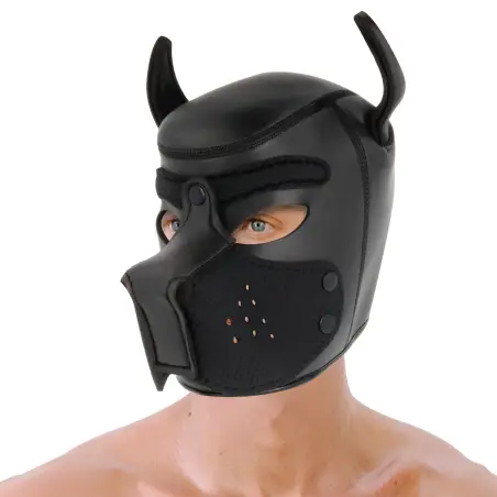 Máscara Perro de Neopreno con Hocico Extraíble L | Darkness