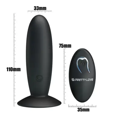 Plug Anal Recargable con Vibración y Mando | Pretty Love