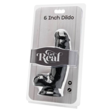 GET REAL - DILDO 12 CM CON TESTÍCULOS NEGRO GET REAL