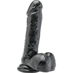 GET REAL - DILDO 18 CM CON TESTÍCULOS NEGRO GET REAL