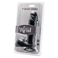 GET REAL - DILDO 18 CM CON TESTÍCULOS NEGRO GET REAL 2