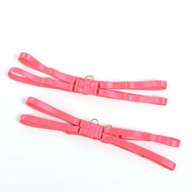 Set Sujetador con Collar y Detalles para Piernas Rosa