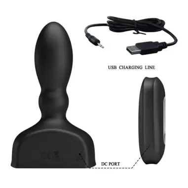 Plug Anal Hinchable Negro Control Remoto | MR Play
