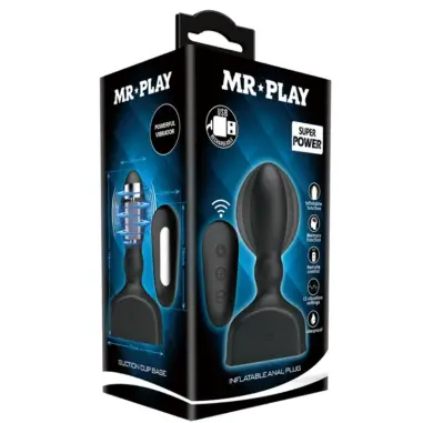 Plug Anal Hinchable Negro Control Remoto | MR Play