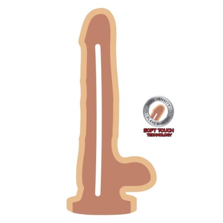GET REAL - DUAL DENSITY DILDO 12 CM CON TESTÍCULOS NATURAL GET REAL
