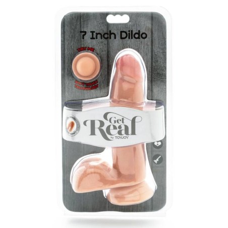 GET REAL - DUAL DENSITY DILDO 12 CM CON TESTÍCULOS NATURAL GET REAL