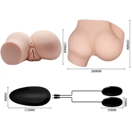 Trasero con Vagina y Ano Realísticos y Vibración