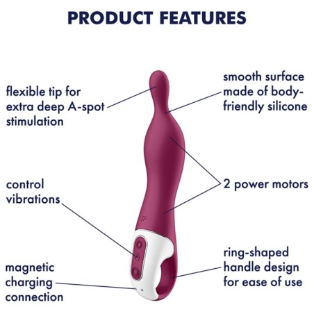SATISFYER - AMAZING 1 VIBRADOR PUNTO A BERRY SATISFYER VIBRATOR