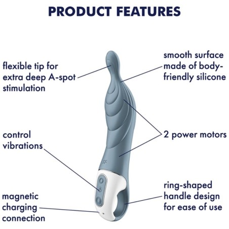 SATISFYER - AMAZING 2 VIBRADOR PUNTO A GRIS SATISFYER VIBRATOR