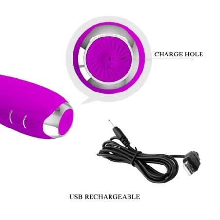PRETTY LOVE - HECTOR VIBRADOR ELECTROSHOCK RECARGABLE & IMPERMEABLE MORADO PRETTY LOVE FLIRTATION