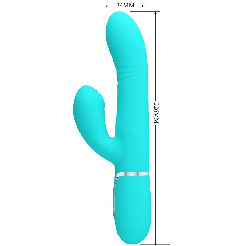 PRETTY LOVE - VIBRADOR PUNTO G MULTIFUNCIÓN VERDE AGUA 