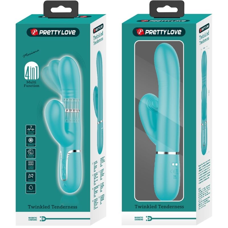 PRETTY LOVE - VIBRADOR PUNTO G MULTIFUNCIÓN VERDE AGUA 